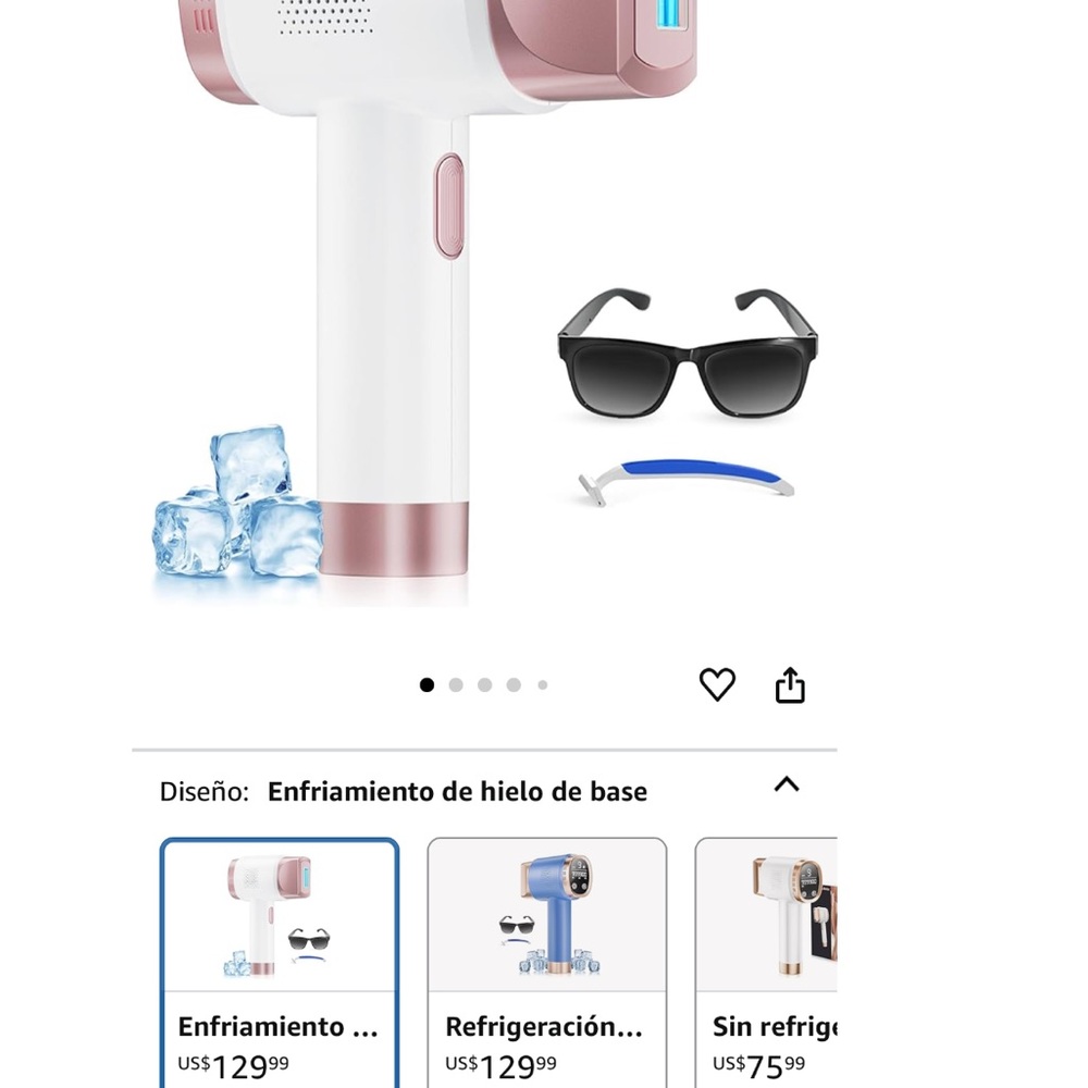 White and Pink Hair Removal Device with Sunglasses